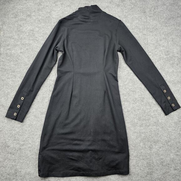 Title Nine Dress Womens Medium Black Long Sleeve Mock Neck Button Cuff Stretch - Picture 6 of 6